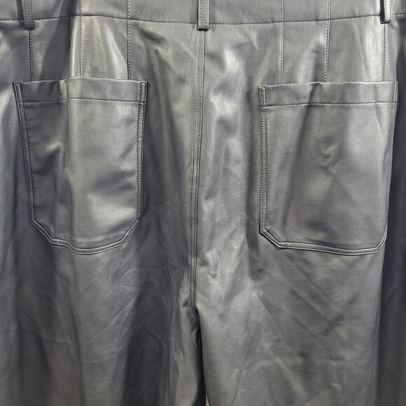 Maeve By Anthropologie Black Faux Leather Capris The Collette Size 24" 92424-95 - Picture 7 of 9